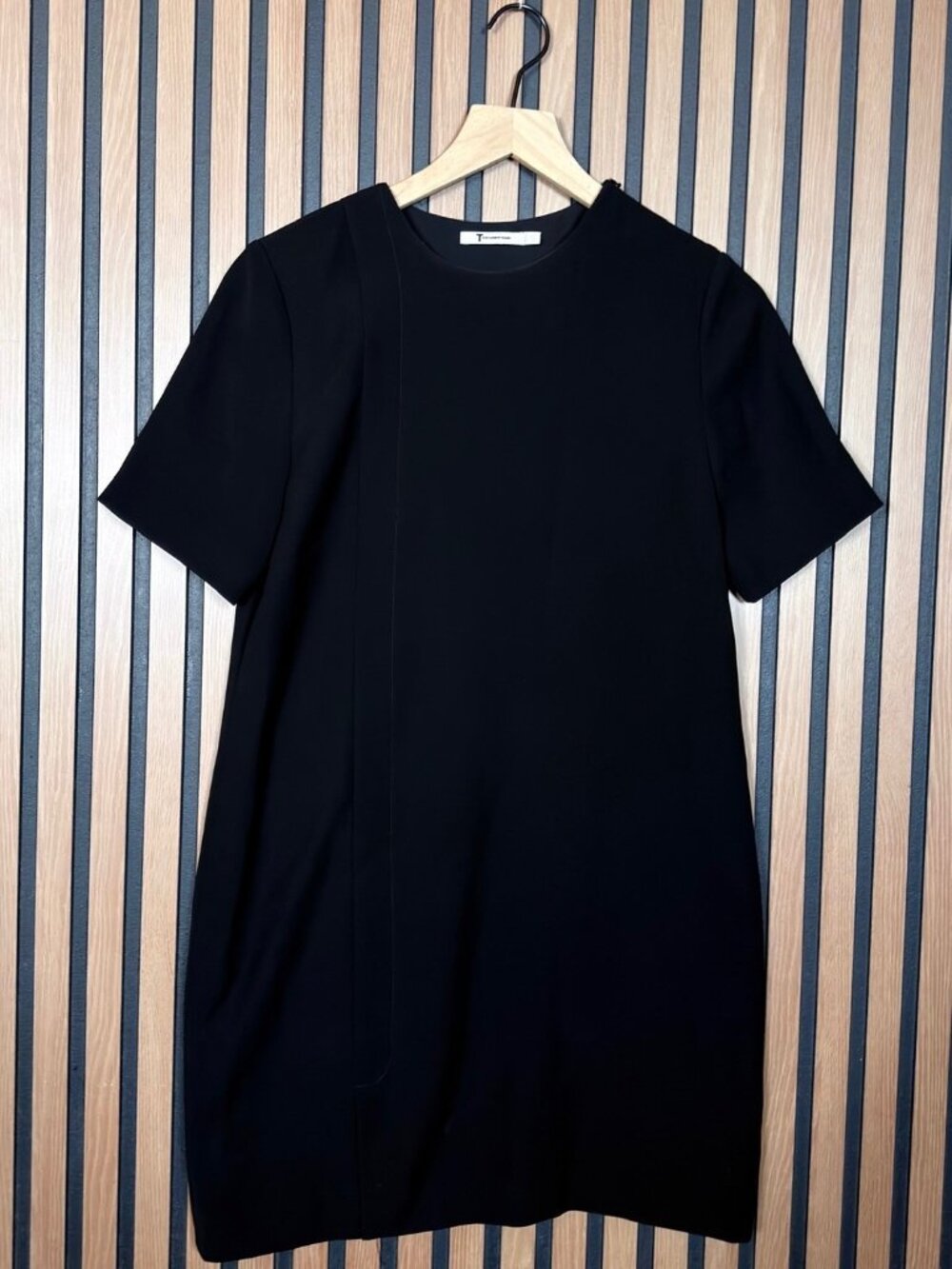 T Alexander Wang T Shirt Dress 2 Women Black Short Sleeve Casual Poly Stretch